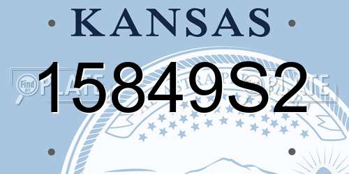 15849S2 Kansas License Plate
