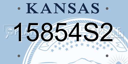 15854S2 Kansas License Plate