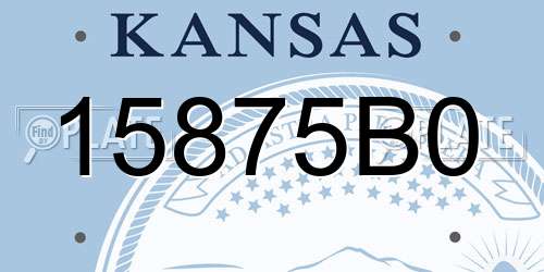 15875B0 Kansas License Plate