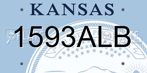 1593ALB Kansas License Plate