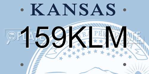 159KLM Kansas License Plate