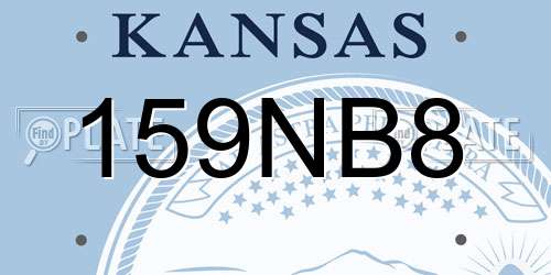 159NB8 Kansas License Plate