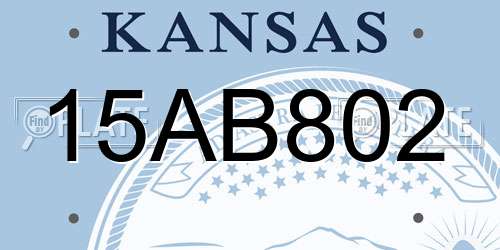 15AB802 Kansas License Plate