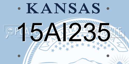 15AI235 Kansas License Plate