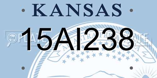15AI238 Kansas License Plate