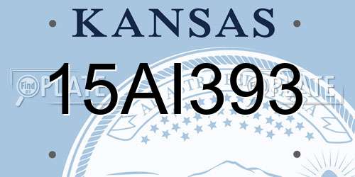 15AI393 Kansas License Plate