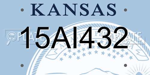 15AI432 Kansas License Plate