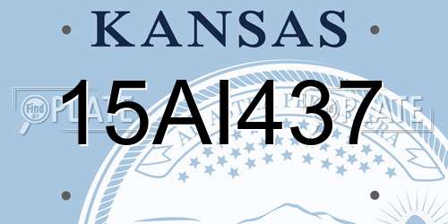 15AI437 Kansas License Plate