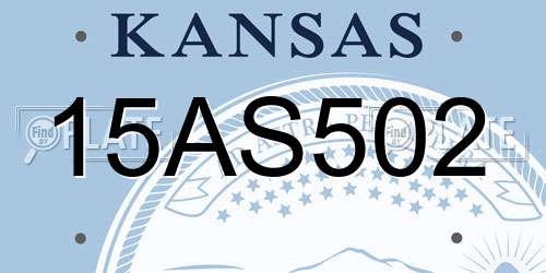 15AS502 Kansas License Plate