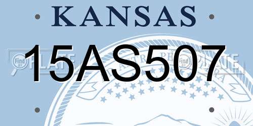 15AS507 Kansas License Plate