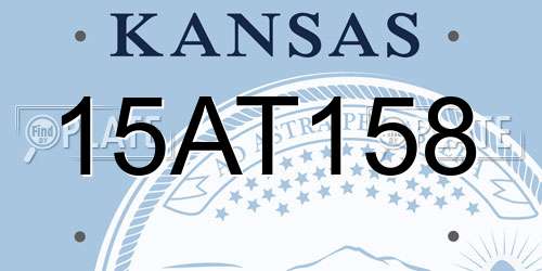 15AT158 Kansas License Plate