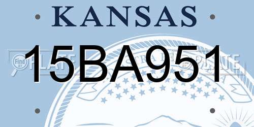 15BA951 Kansas License Plate