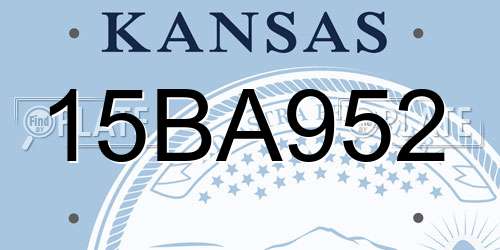 15BA952 Kansas License Plate