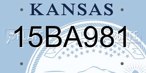 15BA981 Kansas License Plate