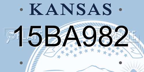 15BA982 Kansas License Plate