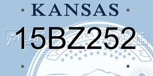 15BZ252 Kansas License Plate