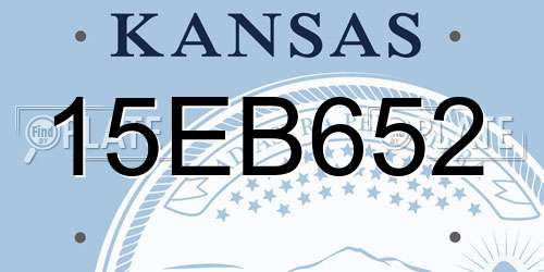 15EB652 Kansas License Plate