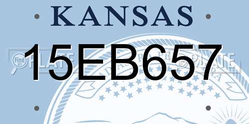 15EB657 Kansas License Plate