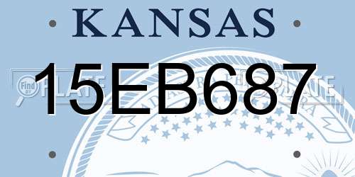 15EB687 Kansas License Plate