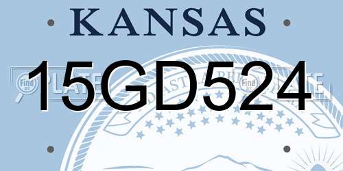 15GD524 Kansas License Plate