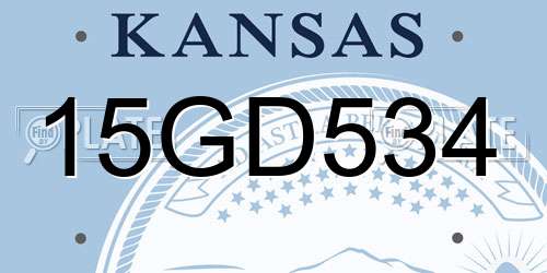 15GD534 Kansas License Plate