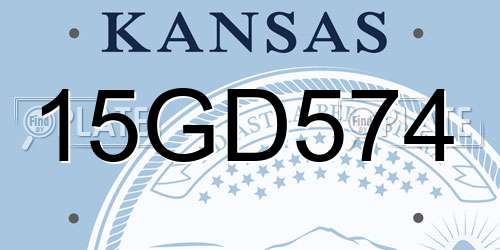 15GD574 Kansas License Plate