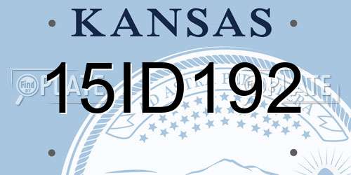 15ID192 Kansas License Plate
