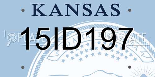 15ID197 Kansas License Plate