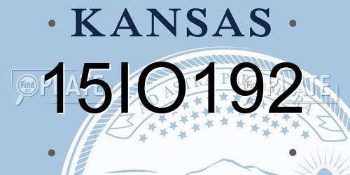 15IO192 Kansas License Plate