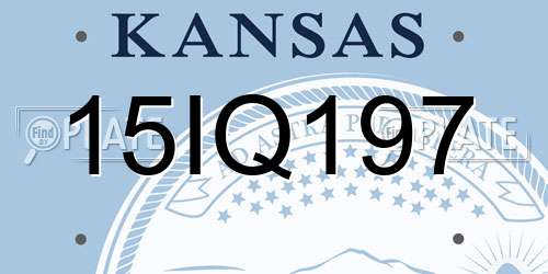 15IQ197 Kansas License Plate