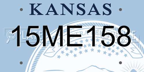 15ME158 Kansas License Plate
