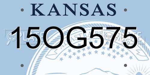 15OG575 Kansas License Plate