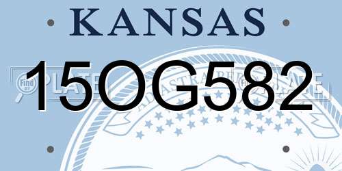 15OG582 Kansas License Plate