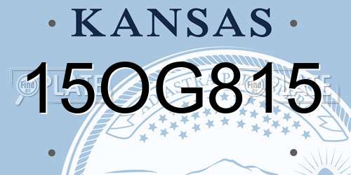 15OG815 Kansas License Plate