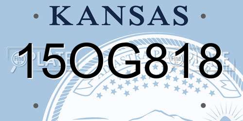 15OG818 Kansas License Plate