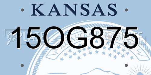 15OG875 Kansas License Plate
