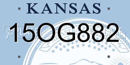 15OG882 Kansas License Plate
