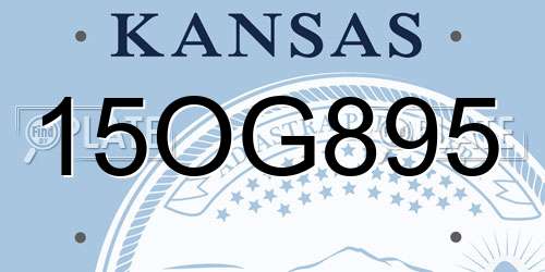 15OG895 Kansas License Plate