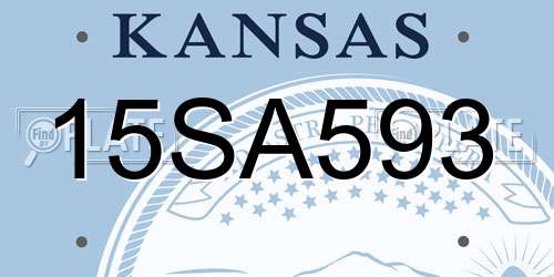 15SA593 Kansas License Plate