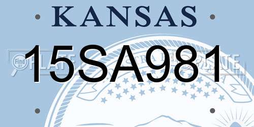 15SA981 Kansas License Plate