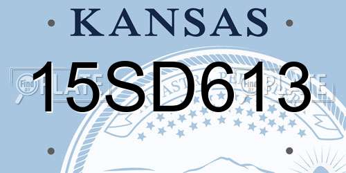 15SD613 Kansas License Plate