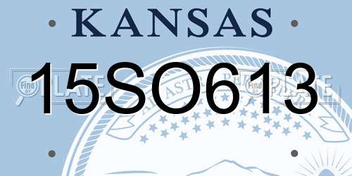 15SO613 Kansas License Plate