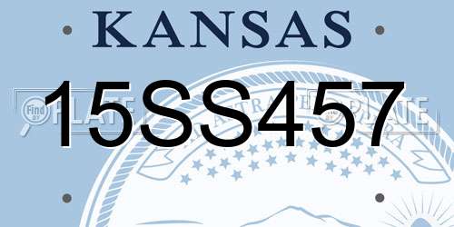 15SS457 Kansas License Plate