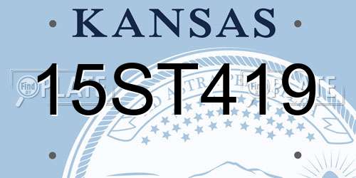 15ST419 Kansas License Plate