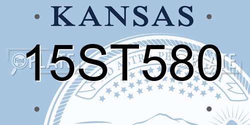 15ST580 Kansas License Plate