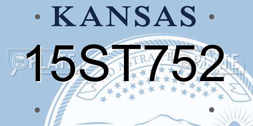 15ST752 Kansas License Plate