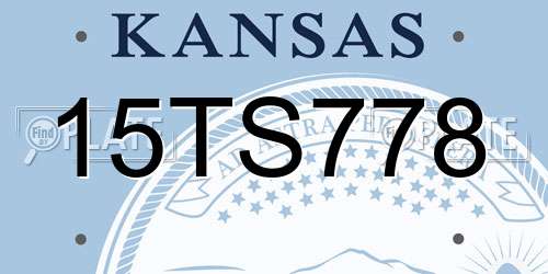 15TS778 Kansas License Plate