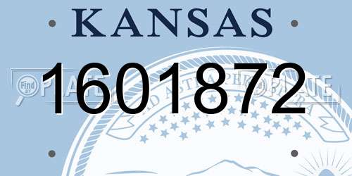 1601872 Kansas License Plate