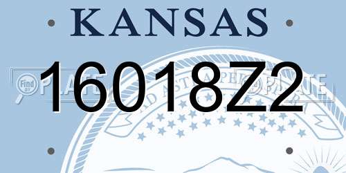 16018Z2 Kansas License Plate