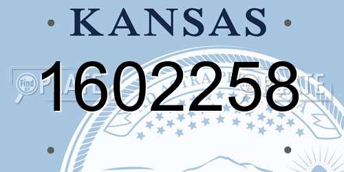 1602258 Kansas License Plate